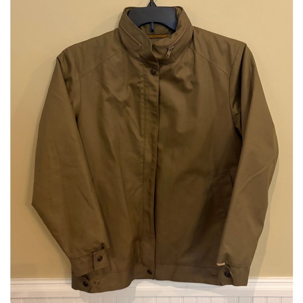 London Fog Outdoors Unlimited Women’s Field Jacket Olive Green Quilted Lined 7/8